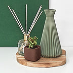 Kyoto Pleat Vase— Moderne houten look vaas (3D-geprint in Wood-PLA) voor droogbloemen