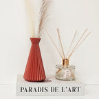 Kyoto Pleat Vase— Moderne houten look vaas (3D-geprint in Wood-PLA) voor droogbloemen